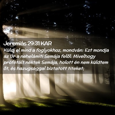 Picture 02 - Jeremiás 29:31 KAR - Küldj el mind a foglyokhoz, mondván: Ezt mondja - Bible Verse Picture