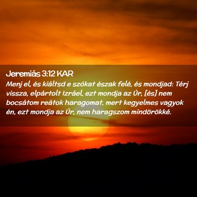 Picture 02 - Jeremiás 3:12 KAR - Menj el, és kiáltsd e szókat észak felé, és - Bible Verse Picture