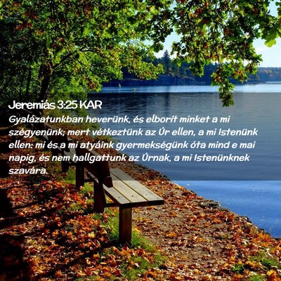Picture 02 - Jeremiás 3:25 KAR - Gyalázatunkban heverünk, és elborít minket a - Bible Verse Picture