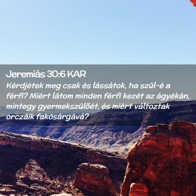 Picture 02 - Jeremiás 30:6 KAR - Kérdjétek meg csak és lássátok, ha szûl-é - Bible Verse Picture