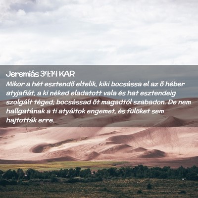 Picture 02 - Jeremiás 34:14 KAR - Mikor a hét esztendõ eltelik, kiki bocsássa el - Bible Verse Picture