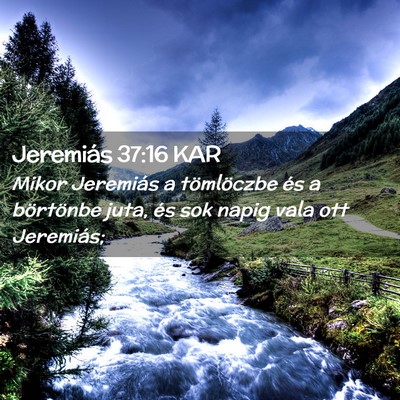 Picture 02 - Jeremiás 37:16 KAR - Mikor Jeremiás a tömlöczbe és a börtönbe - Bible Verse Picture
