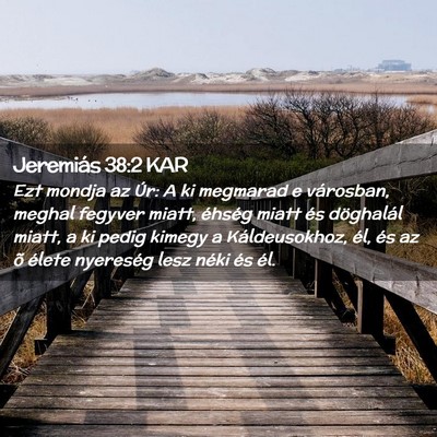 Picture 02 - Jeremiás 38:2 KAR - Ezt mondja az Úr: A ki megmarad e városban, - Bible Verse Picture