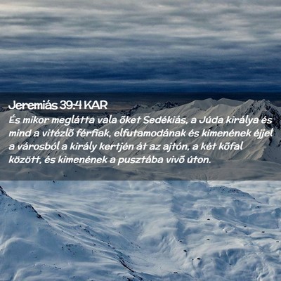 Picture 02 - Jeremiás 39:4 KAR - És mikor meglátta vala õket Sedékiás, a - Bible Verse Picture