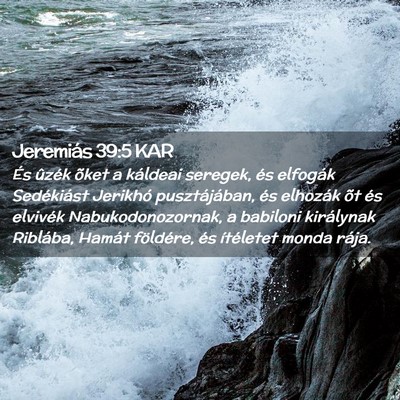 Picture 02 - Jeremiás 39:5 KAR - És ûzék õket a káldeai seregek, és elfogák - Bible Verse Picture