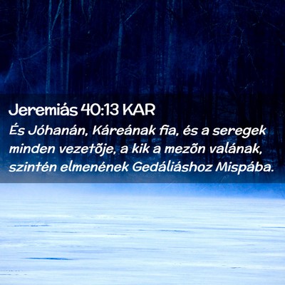 Picture 02 - Jeremiás 40:13 KAR - És Jóhanán, Káreának fia, és a seregek - Bible Verse Picture