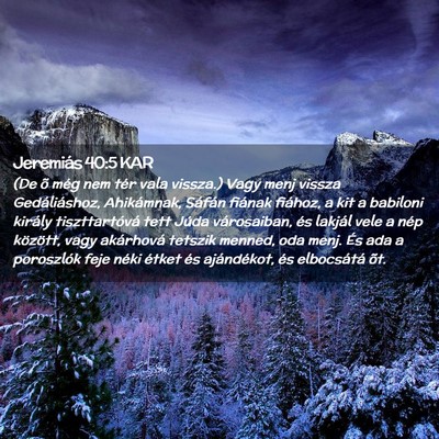 Picture 02 - Jeremiás 40:5 KAR - (De õ még nem tér vala vissza.) Vagy menj - Bible Verse Picture