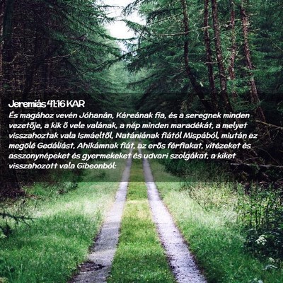 Picture 02 - Jeremiás 41:16 KAR - És magához vevén Jóhanán, Káreának fia, - Bible Verse Picture