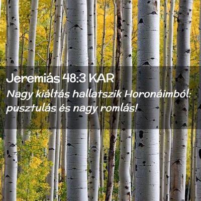 Picture 02 - Jeremiás 48:3 KAR - Nagy kiáltás hallatszik Horonáimból: - Bible Verse Picture