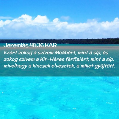 Picture 02 - Jeremiás 48:36 KAR - Ezért zokog a szívem Moábért, mint a síp, - Bible Verse Picture