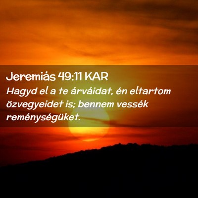 Picture 02 - Jeremiás 49:11 KAR - Hagyd el a te árváidat, én eltartom - Bible Verse Picture