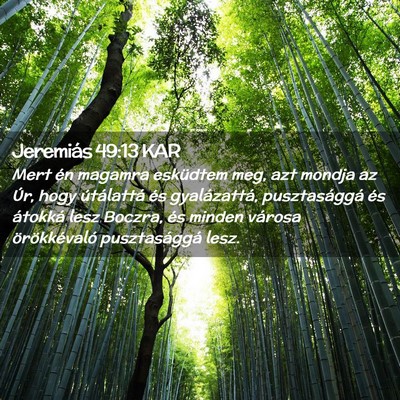 Picture 02 - Jeremiás 49:13 KAR - Mert én magamra esküdtem meg, azt mondja az - Bible Verse Picture