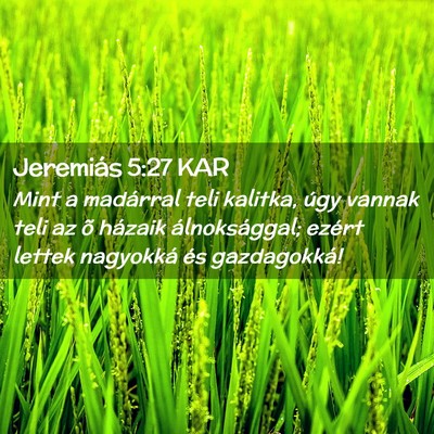 Picture 02 - Jeremiás 5:27 KAR - Mint a madárral teli kalitka, úgy vannak teli - Bible Verse Picture