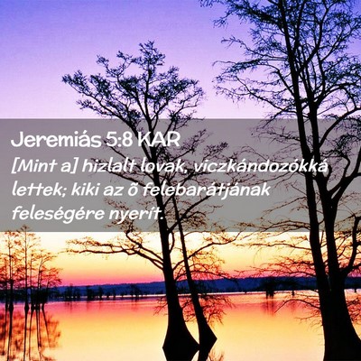 Picture 02 - Jeremiás 5:8 KAR - [Mint a] hizlalt lovak, viczkándozókká lettek; - Bible Verse Picture