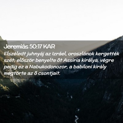 Picture 02 - Jeremiás 50:17 KAR - Elszéledt juhnyáj az Izráel, oroszlánok - Bible Verse Picture