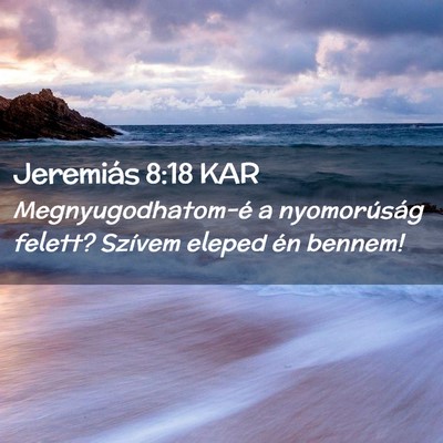 Picture 02 - Jeremiás 8:18 KAR - Megnyugodhatom-é a nyomorúság felett? Szívem - Bible Verse Picture