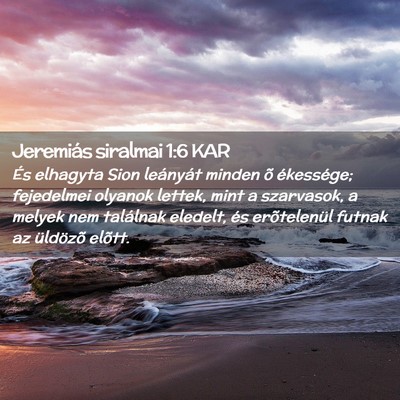 Picture 02 - Jeremiás siralmai 1:6 KAR - És elhagyta Sion leányát minden õ ékessége; - Bible Verse Picture