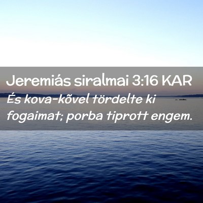 Picture 02 - Jeremiás siralmai 3:16 KAR - És kova-kõvel tördelte ki fogaimat; porba - Bible Verse Picture