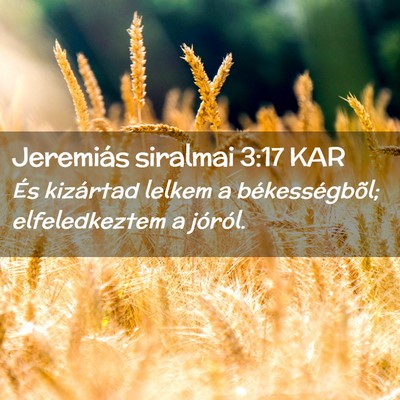 Picture 02 - Jeremiás siralmai 3:17 KAR - És kizártad lelkem a békességbõl; - Bible Verse Picture