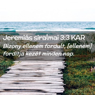 Picture 02 - Jeremiás siralmai 3:3 KAR - Bizony ellenem fordult, [ellenem] fordítja - Bible Verse Picture