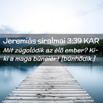 Picture 02 - Jeremiás siralmai 3:39 KAR - Mit zúgolódik az élõ ember? Ki-ki a maga - Bible Verse Picture