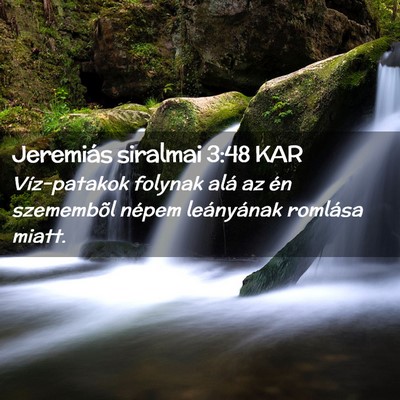 Picture 02 - Jeremiás siralmai 3:48 KAR - Víz-patakok folynak alá az én szemembõl - Bible Verse Picture