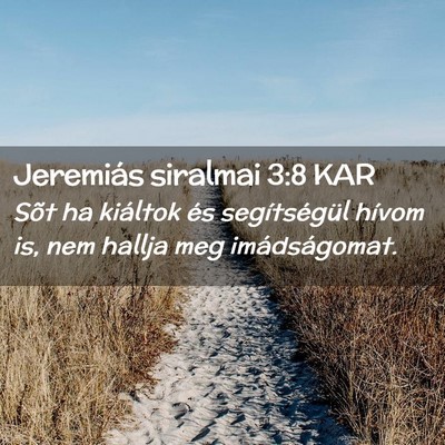 Picture 02 - Jeremiás siralmai 3:8 KAR - Sõt ha kiáltok és segítségül hívom is, nem - Bible Verse Picture