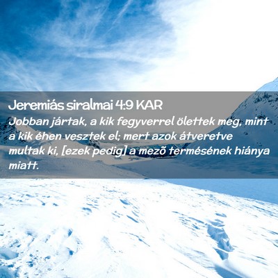 Picture 02 - Jeremiás siralmai 4:9 KAR - Jobban jártak, a kik fegyverrel ölettek meg, - Bible Verse Picture