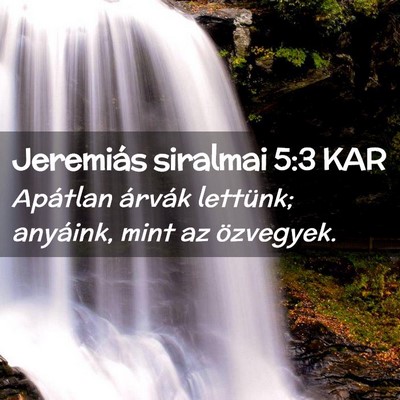 Picture 02 - Jeremiás siralmai 5:3 KAR - Apátlan árvák lettünk; anyáink, mint az - Bible Verse Picture