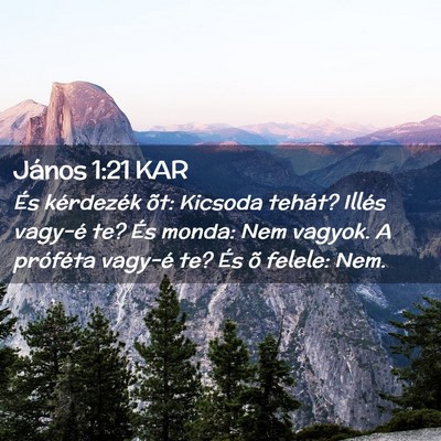 Picture 02 - János 1:21 KAR - És kérdezék õt: Kicsoda tehát? Illés - Bible Verse Picture
