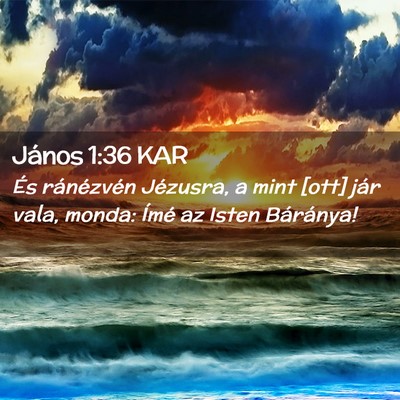 Picture 02 - János 1:36 KAR - És ránézvén Jézusra, a mint [ott] jár vala, - Bible Verse Picture