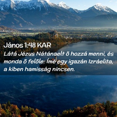 Picture 02 - János 1:48 KAR - Látá Jézus Nátánaelt õ hozzá menni, és - Bible Verse Picture