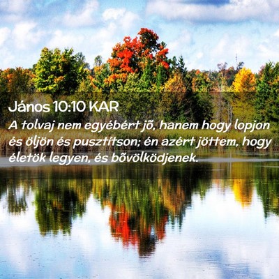 Picture 02 - János 10:10 KAR - A tolvaj nem egyébért jõ, hanem hogy lopjon - Bible Verse Picture