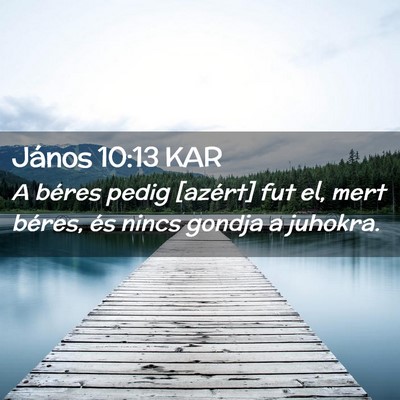 Picture 02 - János 10:13 KAR - A béres pedig [azért] fut el, mert béres, és - Bible Verse Picture