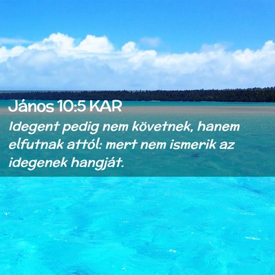 Picture 02 - János 10:5 KAR - Idegent pedig nem követnek, hanem elfutnak - Bible Verse Picture