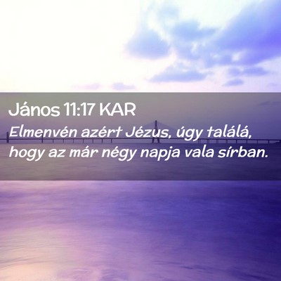 Picture 02 - János 11:17 KAR - Elmenvén azért Jézus, úgy találá, hogy az - Bible Verse Picture