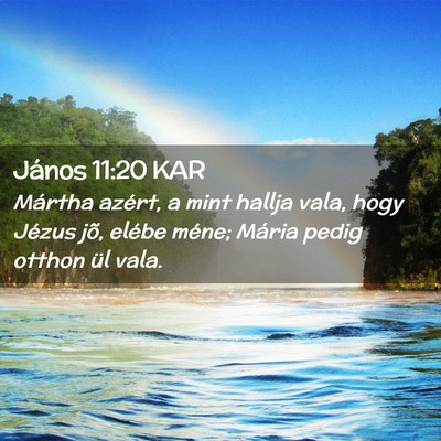 Picture 02 - János 11:20 KAR - Mártha azért, a mint hallja vala, hogy Jézus - Bible Verse Picture