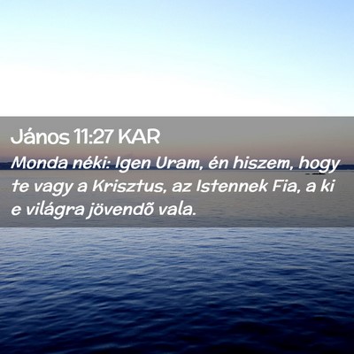 Picture 02 - János 11:27 KAR - Monda néki: Igen Uram, én hiszem, hogy te vagy - Bible Verse Picture