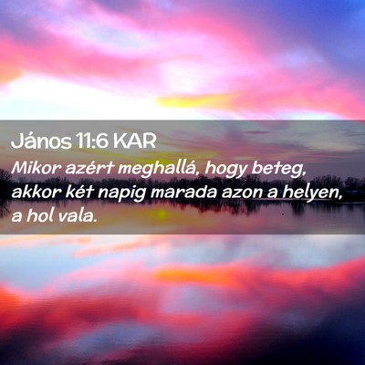 Picture 02 - János 11:6 KAR - Mikor azért meghallá, hogy beteg, akkor két - Bible Verse Picture