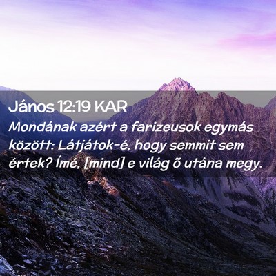 Picture 02 - János 12:19 KAR - Mondának azért a farizeusok egymás között: - Bible Verse Picture
