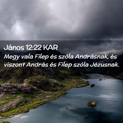 Picture 02 - János 12:22 KAR - Megy vala Filep és szóla Andrásnak, és - Bible Verse Picture