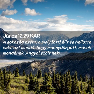 Picture 02 - János 12:29 KAR - A sokaság azért, a mely [ott] állt és - Bible Verse Picture