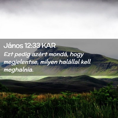 Picture 02 - János 12:33 KAR - Ezt pedig azért mondá, hogy megjelentse, milyen - Bible Verse Picture