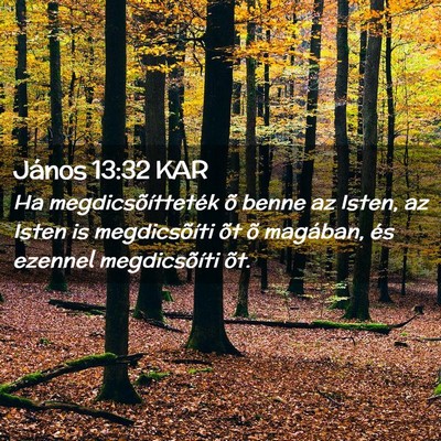 Picture 02 - János 13:32 KAR - Ha megdicsõítteték õ benne az Isten, az Isten - Bible Verse Picture