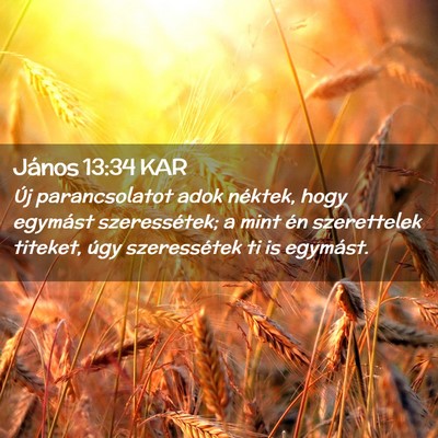 Picture 02 - János 13:34 KAR - Új parancsolatot adok néktek, hogy egymást - Bible Verse Picture