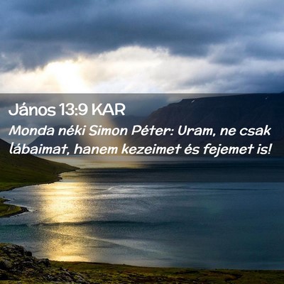 Picture 02 - János 13:9 KAR - Monda néki Simon Péter: Uram, ne csak - Bible Verse Picture