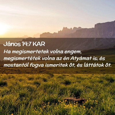 Picture 02 - János 14:7 KAR - Ha megismertetek volna engem, megismertétek - Bible Verse Picture
