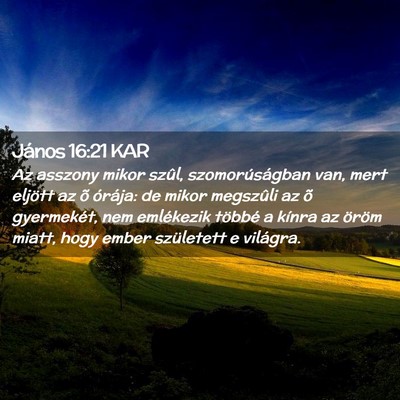 Picture 02 - János 16:21 KAR - Az asszony mikor szûl, szomorúságban van, mert - Bible Verse Picture