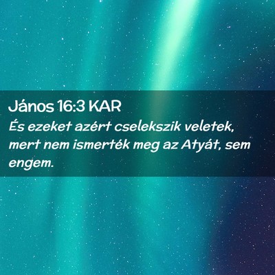 Picture 02 - János 16:3 KAR - És ezeket azért cselekszik veletek, mert nem - Bible Verse Picture