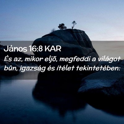 Picture 02 - János 16:8 KAR - És az, mikor eljõ, megfeddi a világot bûn, - Bible Verse Picture